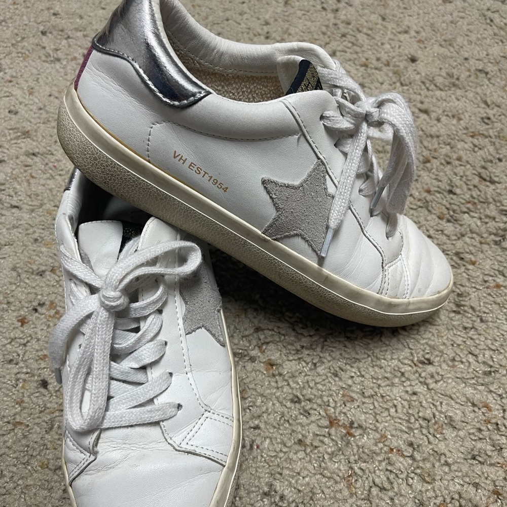 Vintage Havana White and Silver Star Sneakers